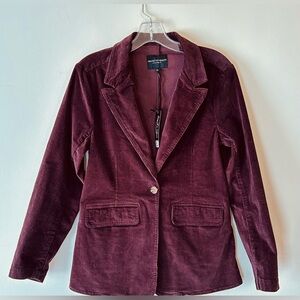 Velvet Heart Patty Deep PlumCotton Corduroy Women's Blazer Jacket Size XS NWT